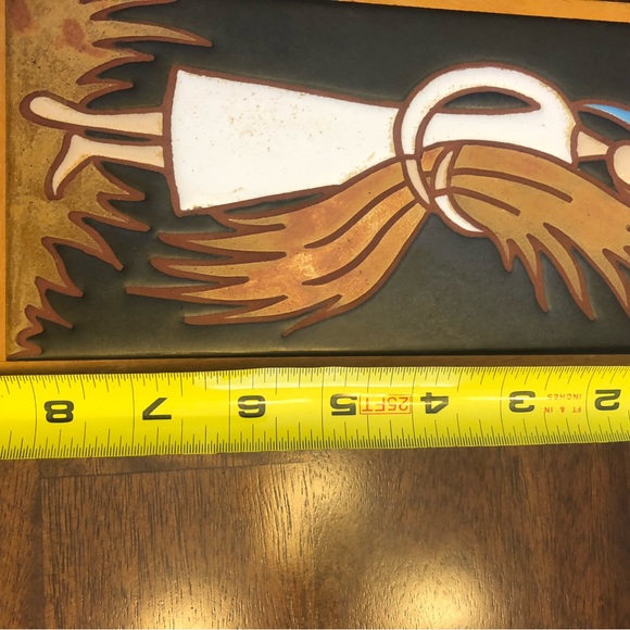 Handmade in Greece Framed Pottery tiles - girl / boy farmerunsigned, GUC - Picture 14 of 16